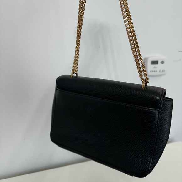 Tory Burch Black Pebbled Leather Chain Crossbody with Gold Hardware - Picture 14 of 14